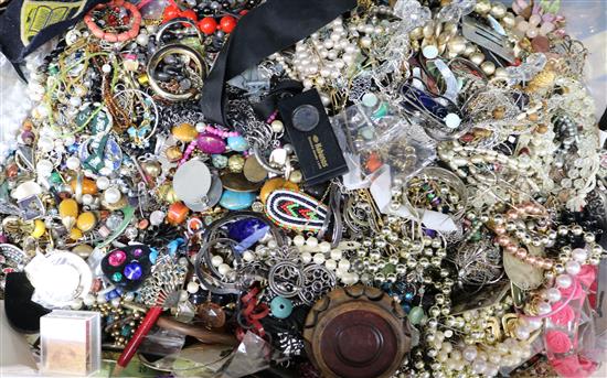 A large quantity of costume jewellery.